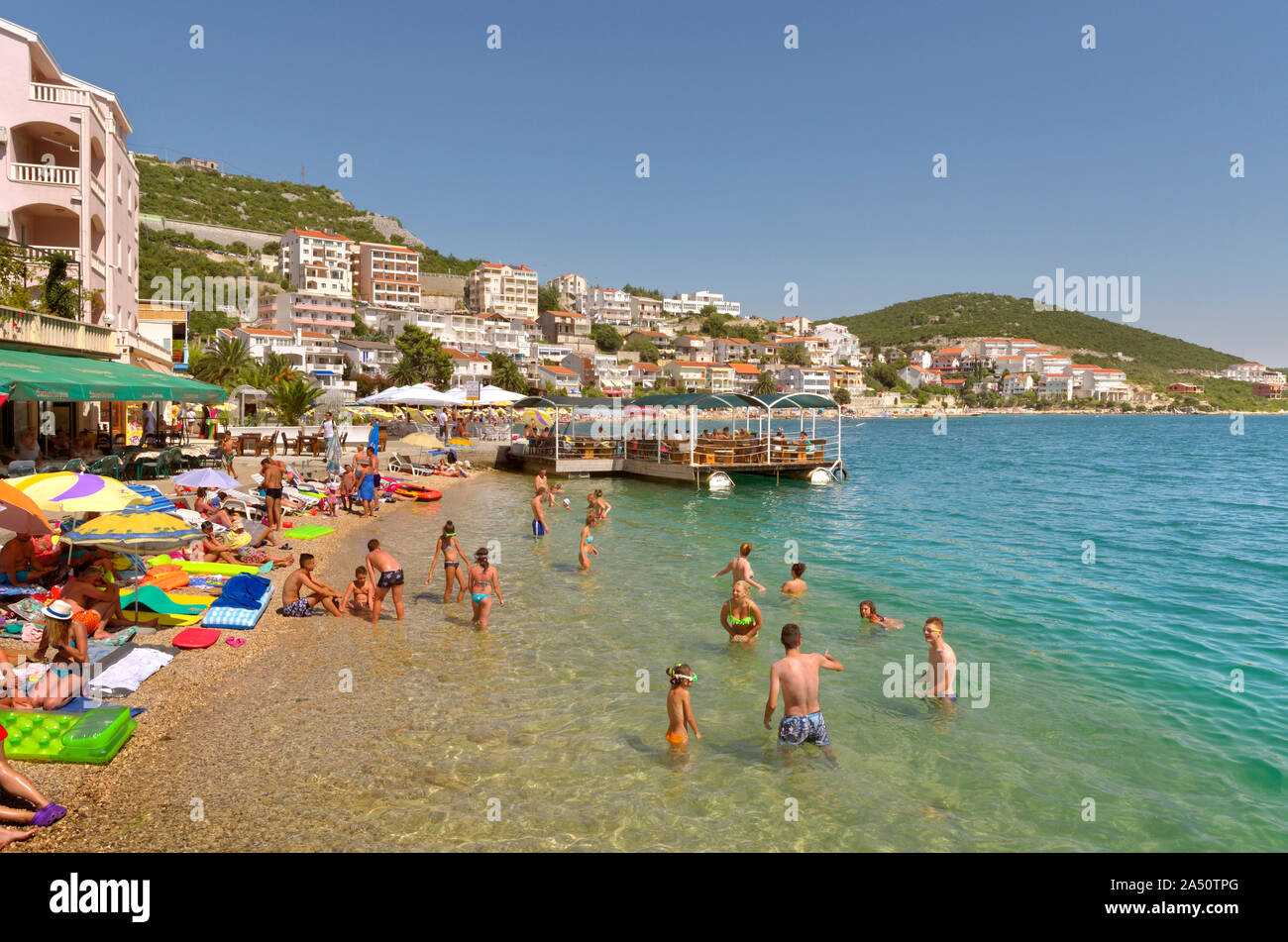 Adriatic coastal town of Neum in Herzegovina-Neretva Canton, Bosnia and Herzegovina. Stock Photo