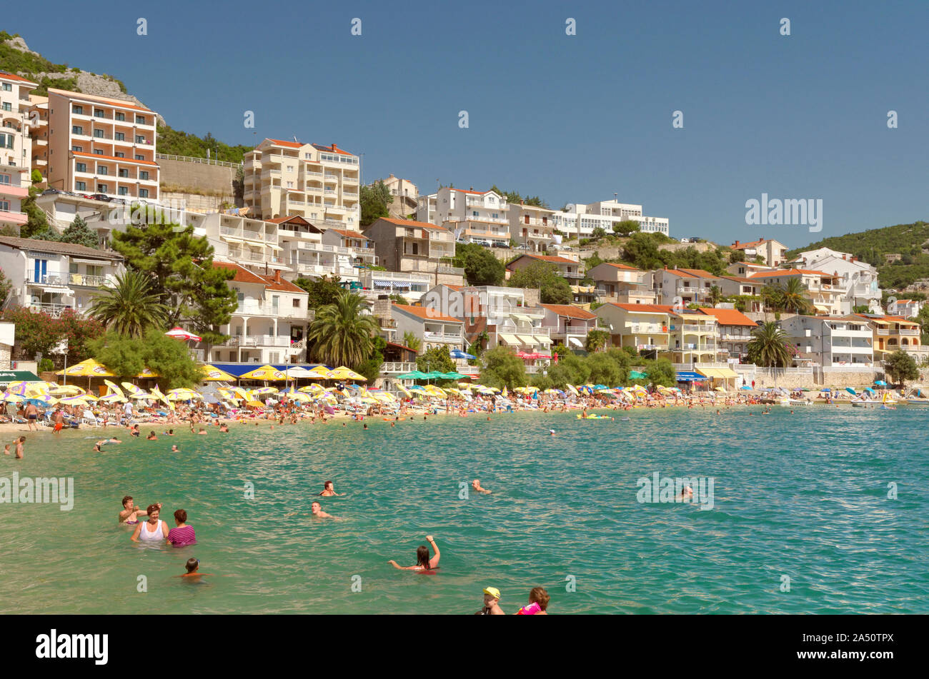 Adriatic coastal town of Neum in Herzegovina-Neretva Canton, Bosnia and Herzegovina. Stock Photo