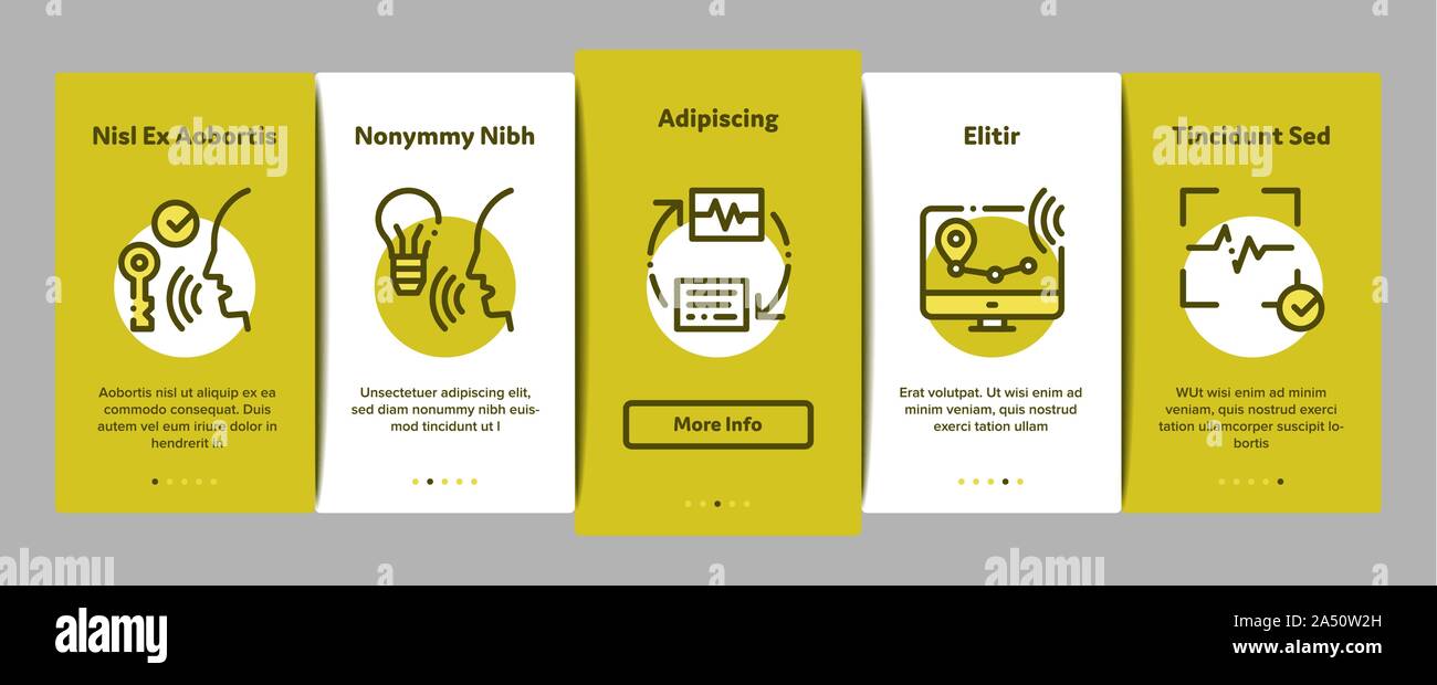 Voice Control Onboarding Elements Icons Set Vector Stock Vector