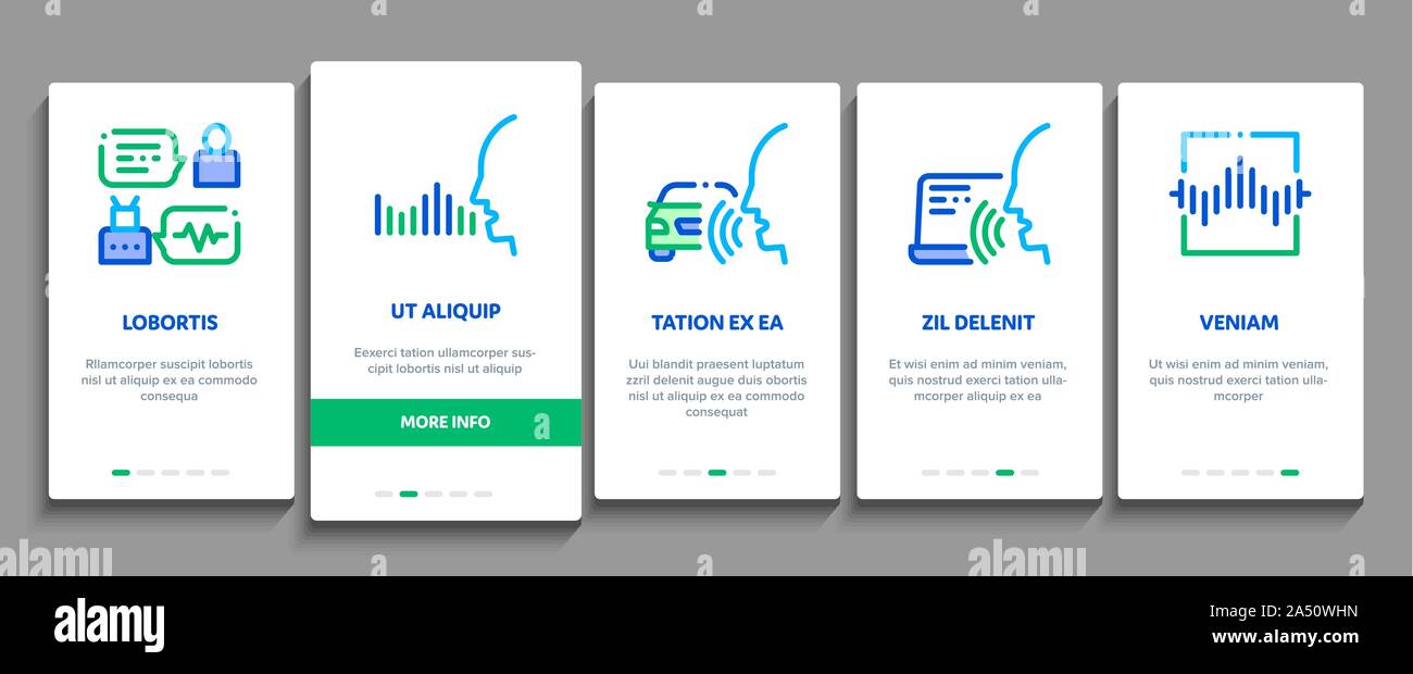 Voice Control Onboarding Elements Icons Set Vector Stock Vector