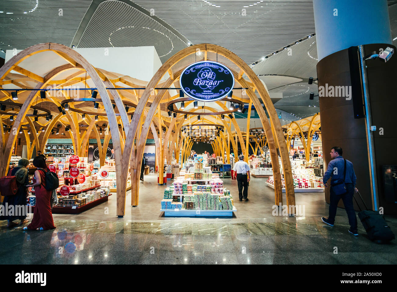 ISTANBUL,TURKEY,AUGUST 02, 2019: Interior view of the Istanbul new airport.  New Istanbul Airport is the main international airport located in Istanbu Stock Photo