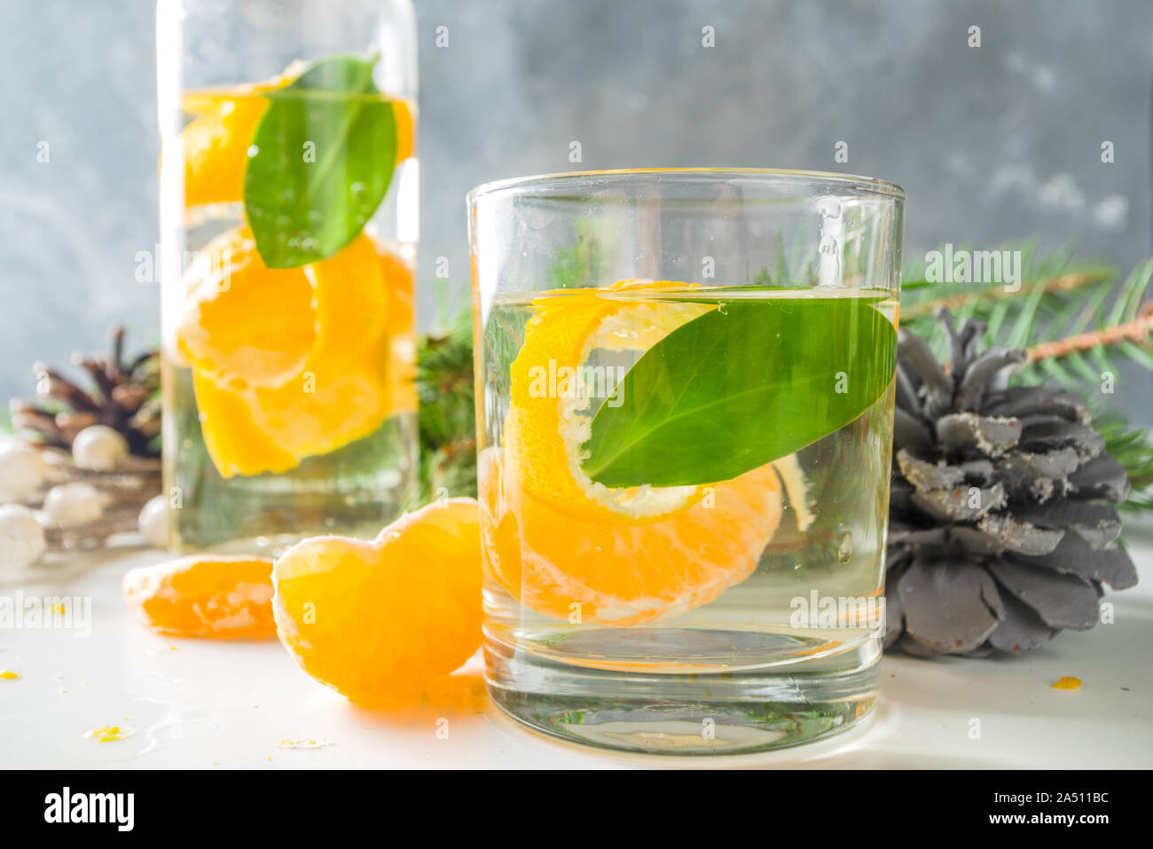Christmas Clementine and ginger gin cocktail Stock Photo Alamy