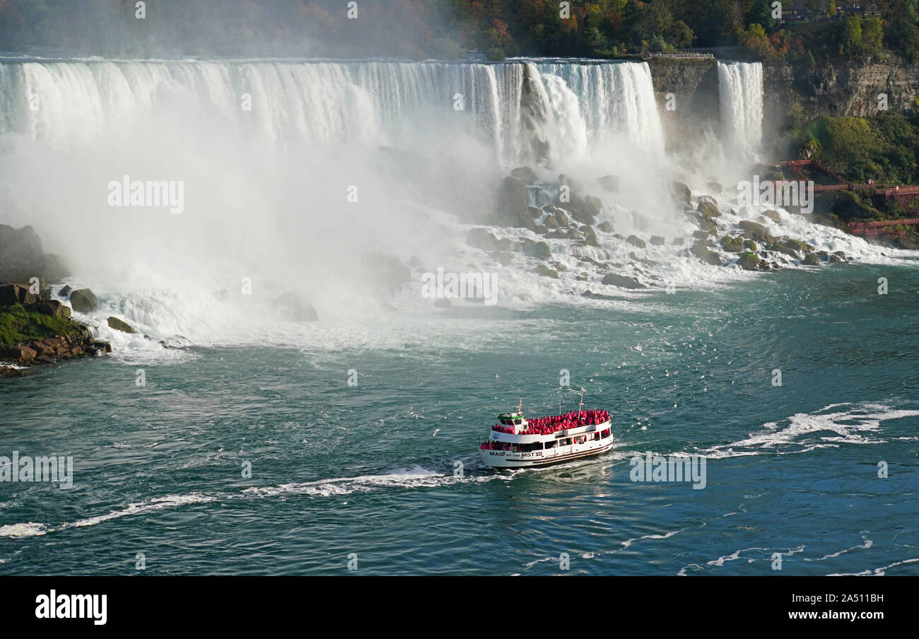 Niagara Falls Maid of the Mist cruise boat Stock Photo