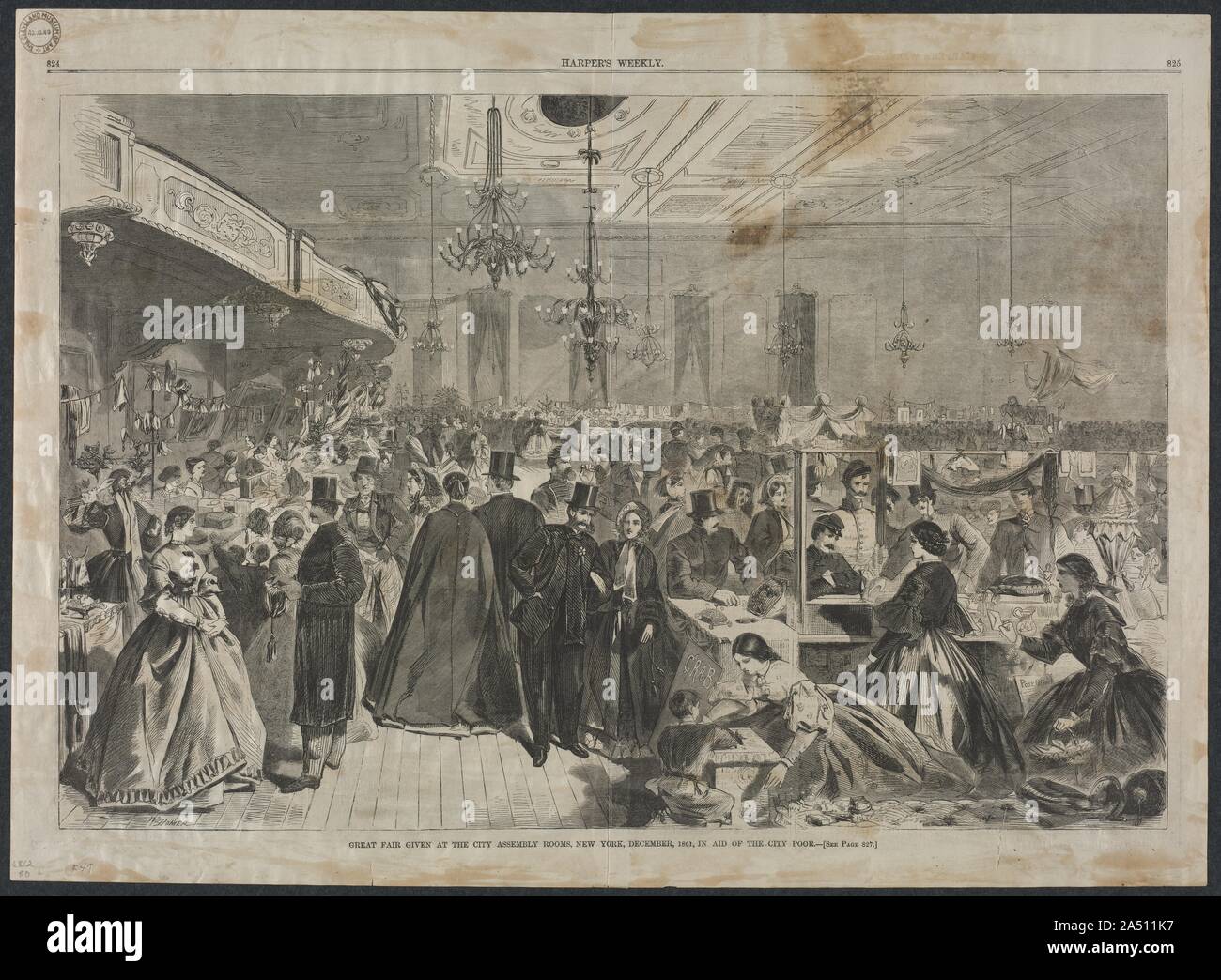 Great Fair Given at the City Assembly Rooms, New York, December, 1861, in Aid of the City Poor, 1861. Stock Photo