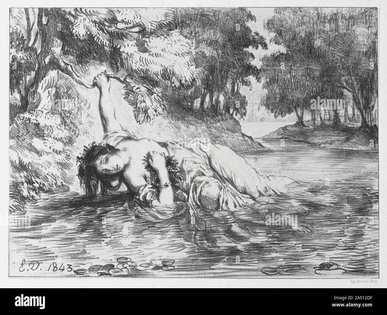 Hamlet The Death of Ophelia, 1843 Stock Photo Alamy