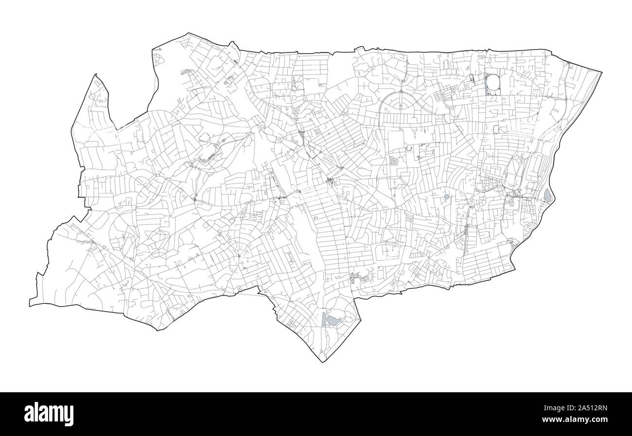 London Boroughs Map With Streets Satellite View Of The London Boroughs, Map And Streets Of Haringey Borough.  England Stock Vector Image & Art - Alamy