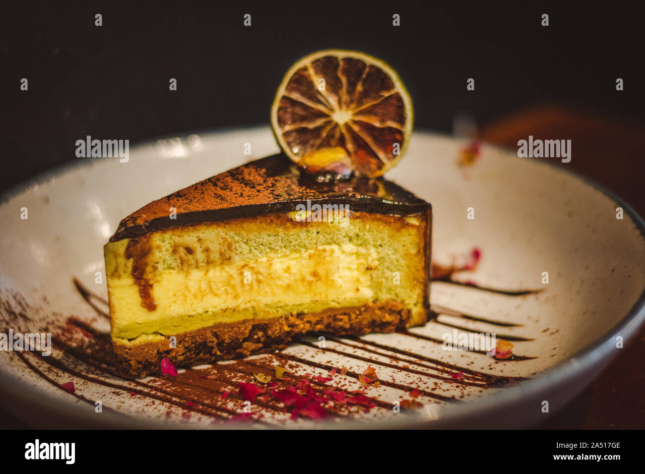 Pistachio & Yuzu Feuilletine Cake A springtime delight; light and zesty