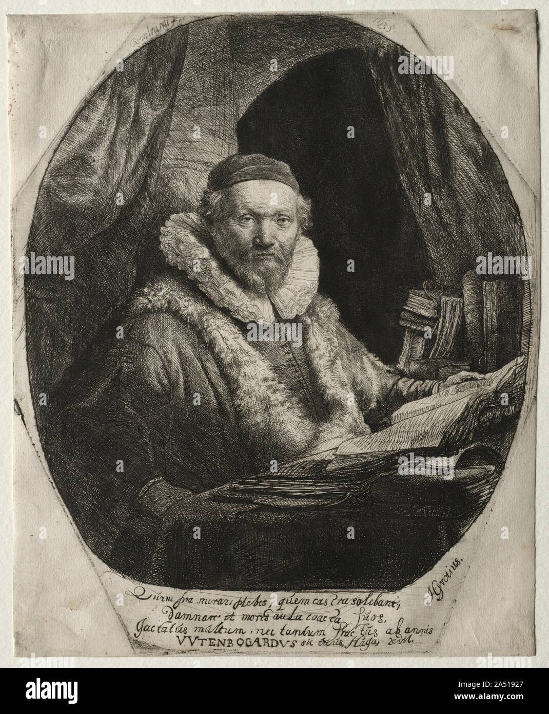 Jan Uytenbogaert, Preacher of the Remonstrants, 1635. Stock Photo