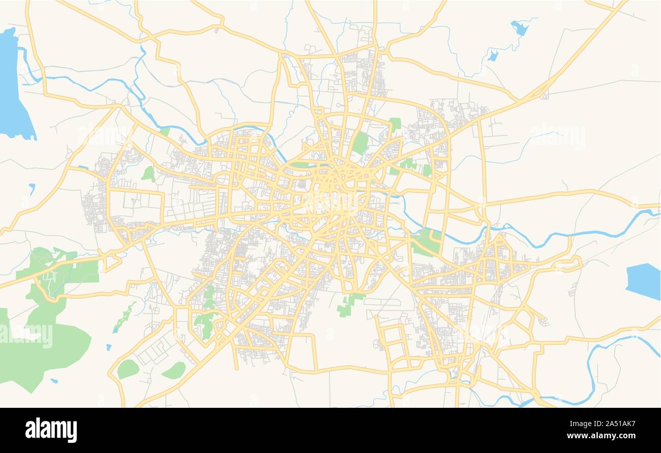 Printable street map of Nashik, State Maharashtra, India. Map template for business use Stock