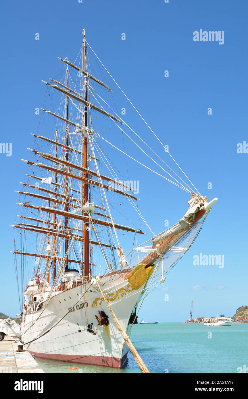 Sailing ship, St John's harbour Antigua, Caribbean Stock Photo