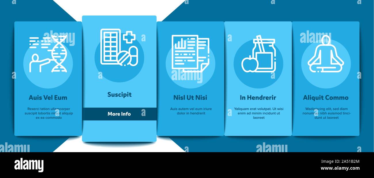 Biohacking Onboarding Elements Icons Set Vector Stock Vector
