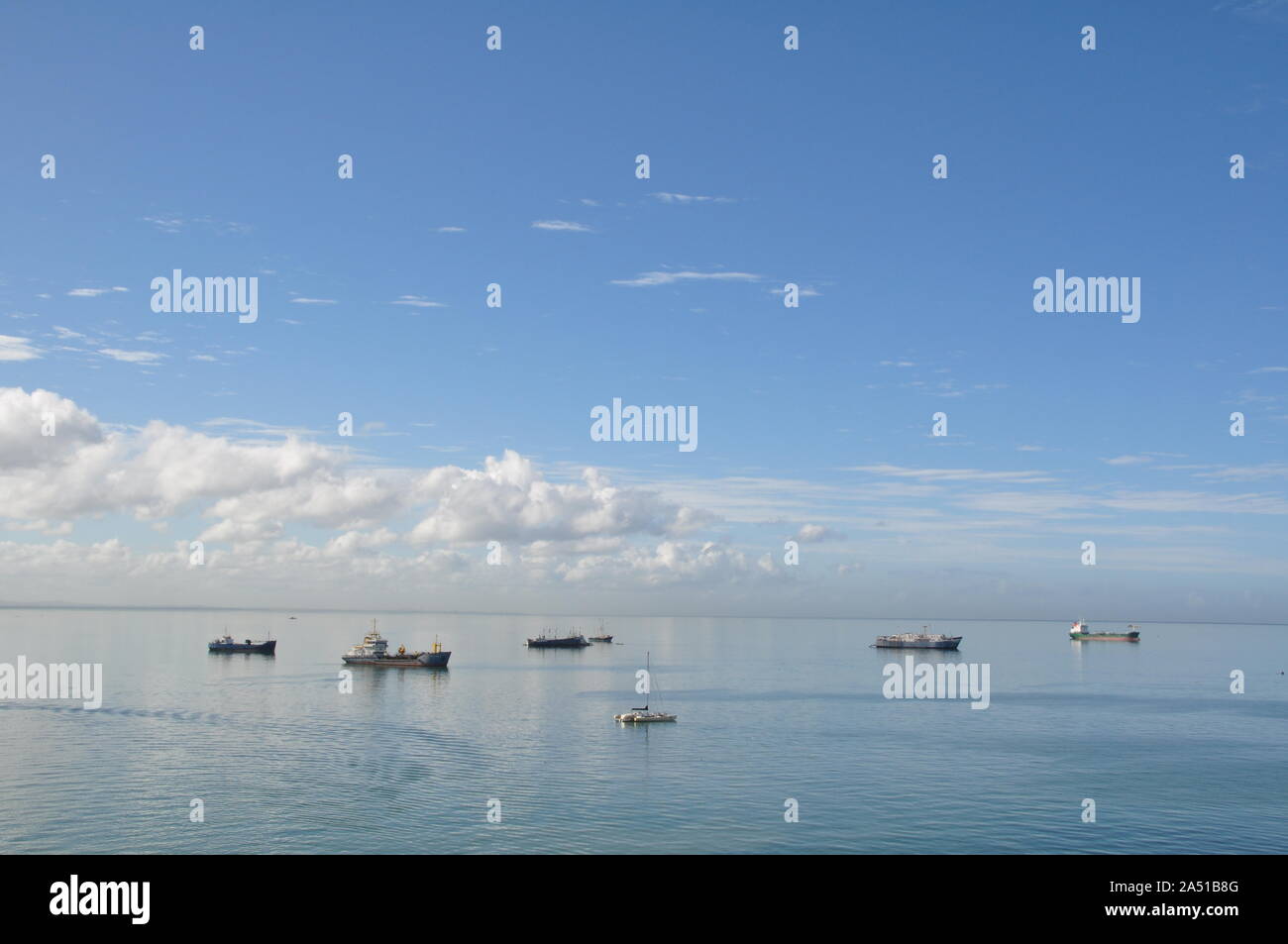 Ships, Port of Spain, Trinidad Stock Photo