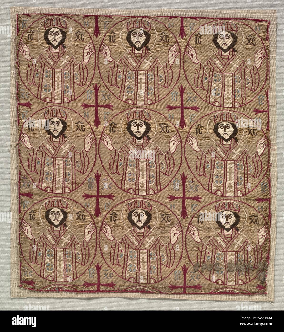 Lampas with roundels of the image of Christ in benedictory pose, 1550-1650.  Ottoman manufacturers also wove luxury silks with Christian images for the  largest markets outside of the reigning sultans, whose need