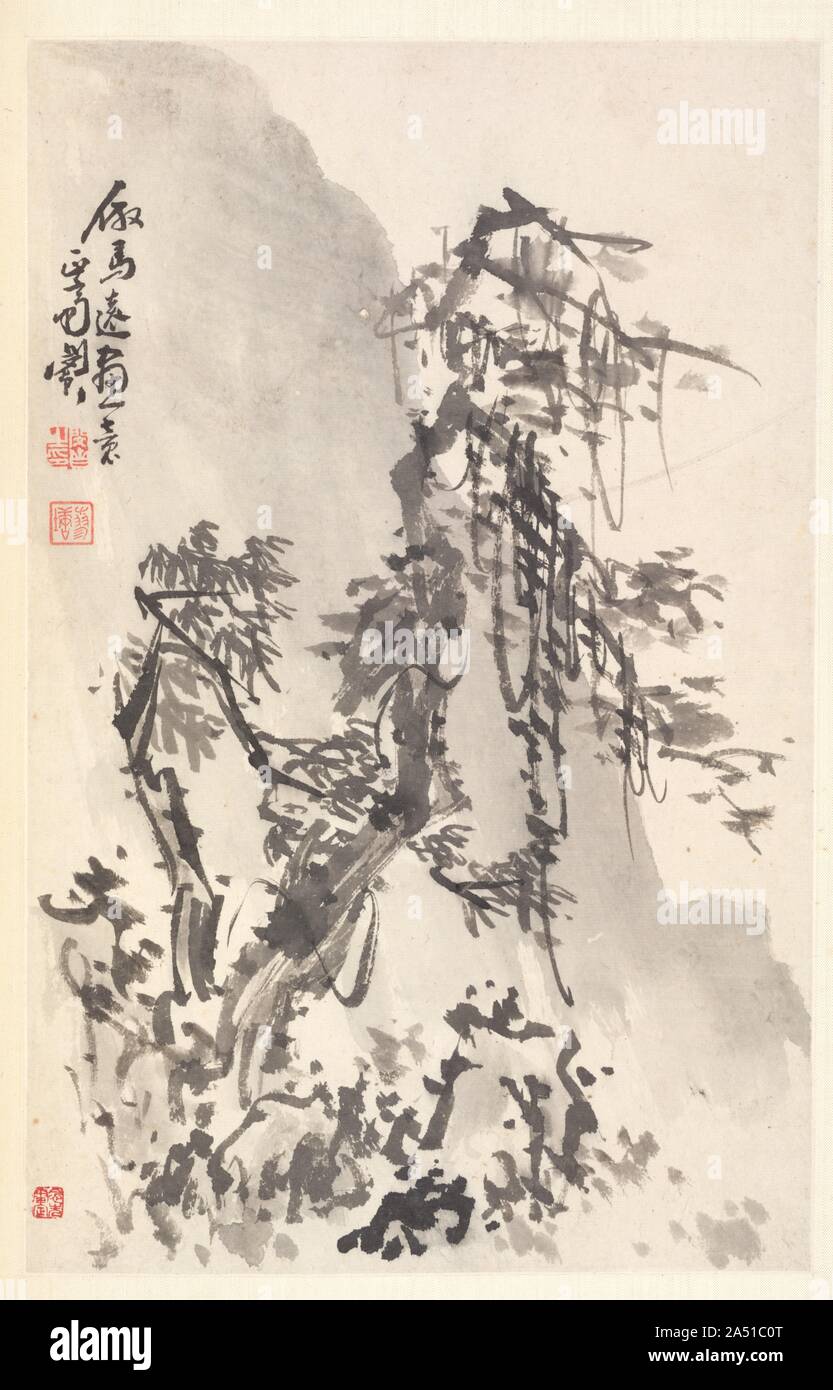 Landscape in the Manner of Ma Yuan, 1788. Stock Photo