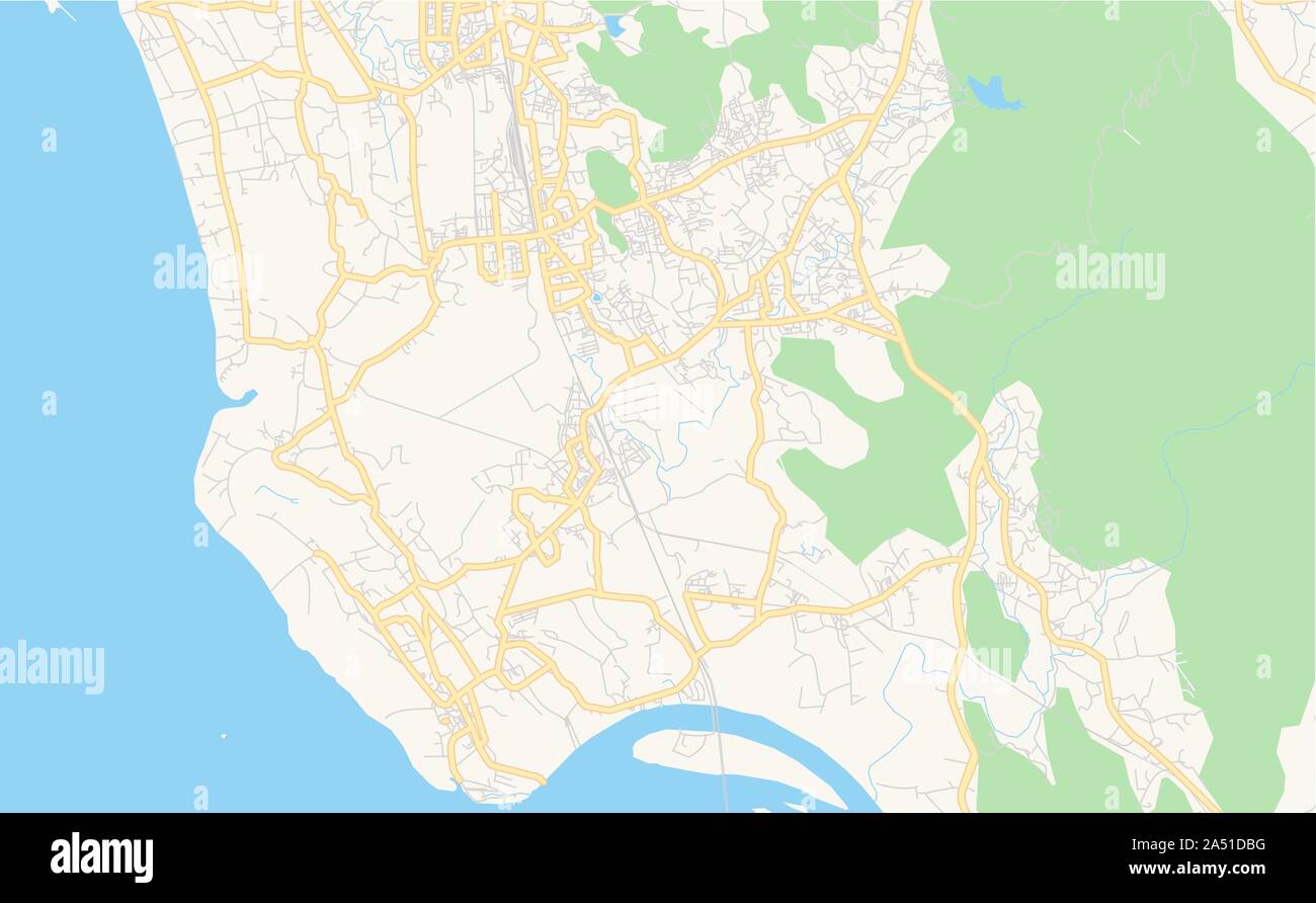 Printable street map of Vasai-Virar, State Maharashtra, India. Map