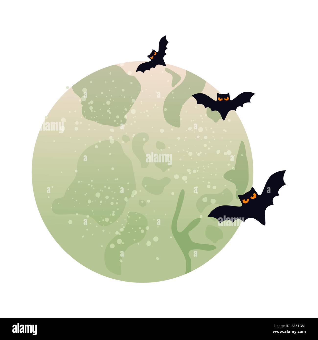 full moon with bats flying isolated icon Stock Vector Image & Art - Alamy