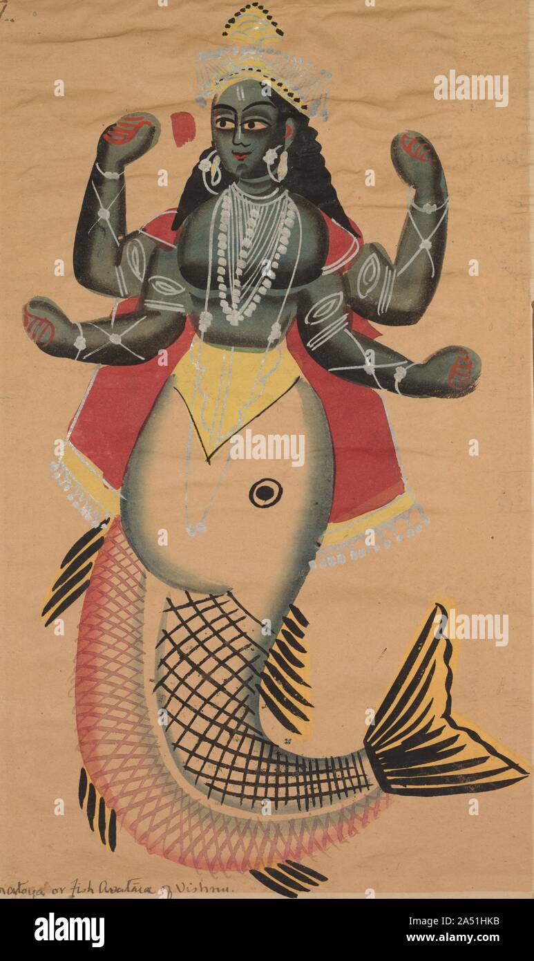 Datia 1800 Dasavatar Classic Indian Art Poster Matsya Avatara of Vishnu