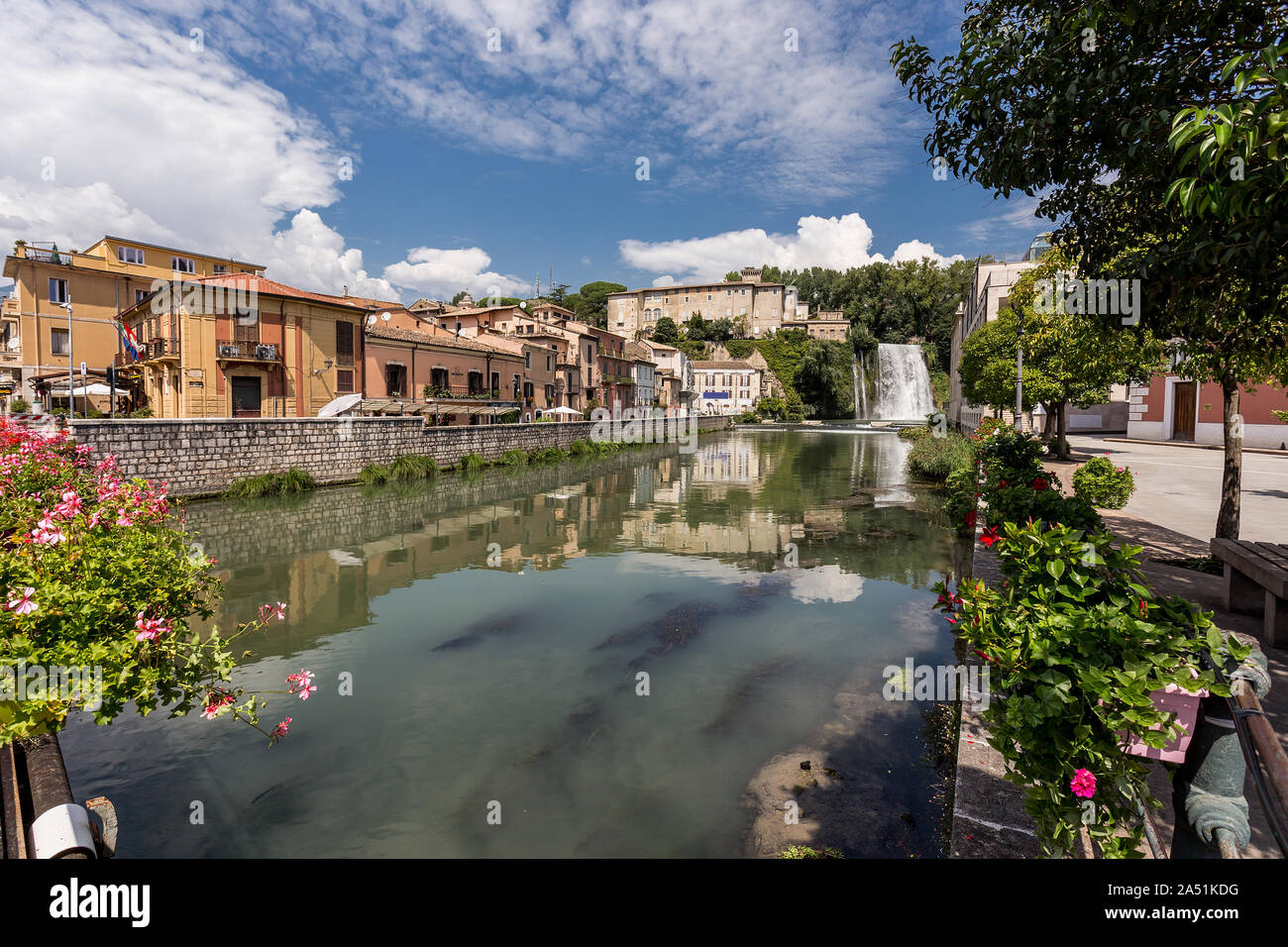 Scenic waterfall of Isola del Liri, small town in the province of Frosinone, Lazio, central Italy. Stock Photo