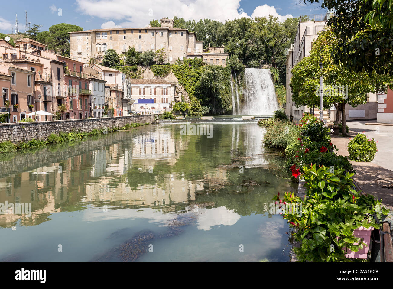 Scenic waterfall of Isola del Liri, small town in the province of Frosinone, Lazio, central Italy. Stock Photo