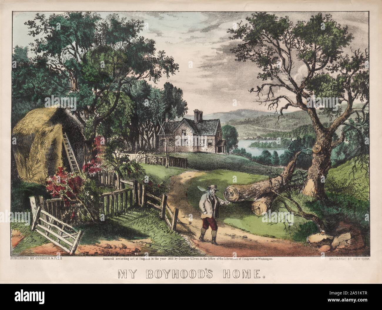 My Boyhood's Home, 1872. Stock Photo