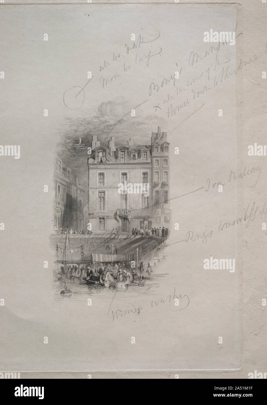 Napoleon's Logement, Quai Conti, 1836. Stock Photo