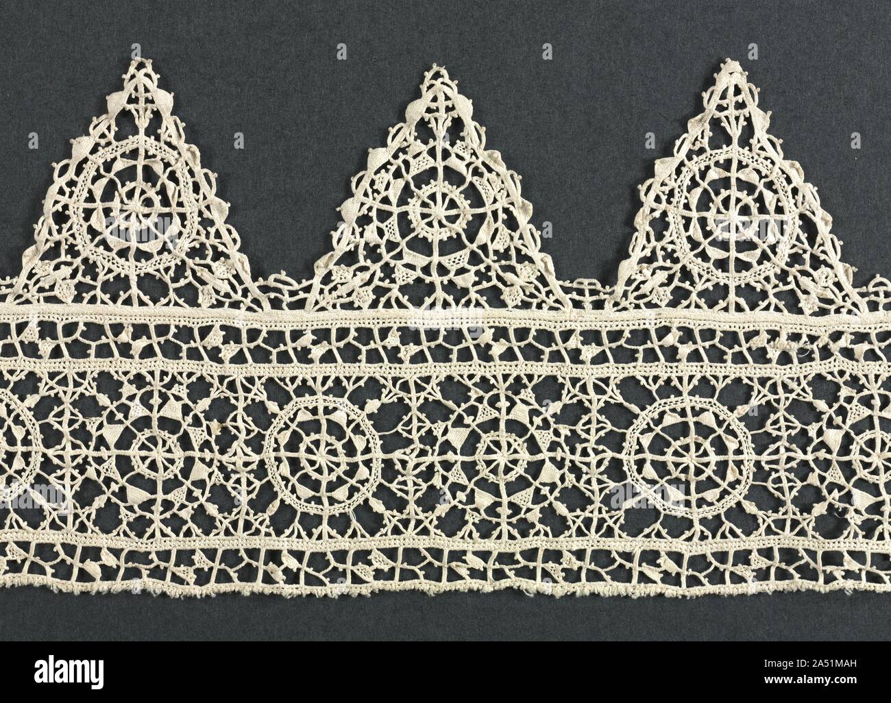 Reticella Renaissance Needlepoint (Reticella) Lace Insertion and Edging, 16th century Stock ...