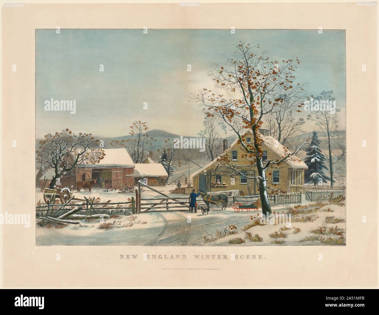 New England Winter Scene, 1861 Stock Photo - Alamy