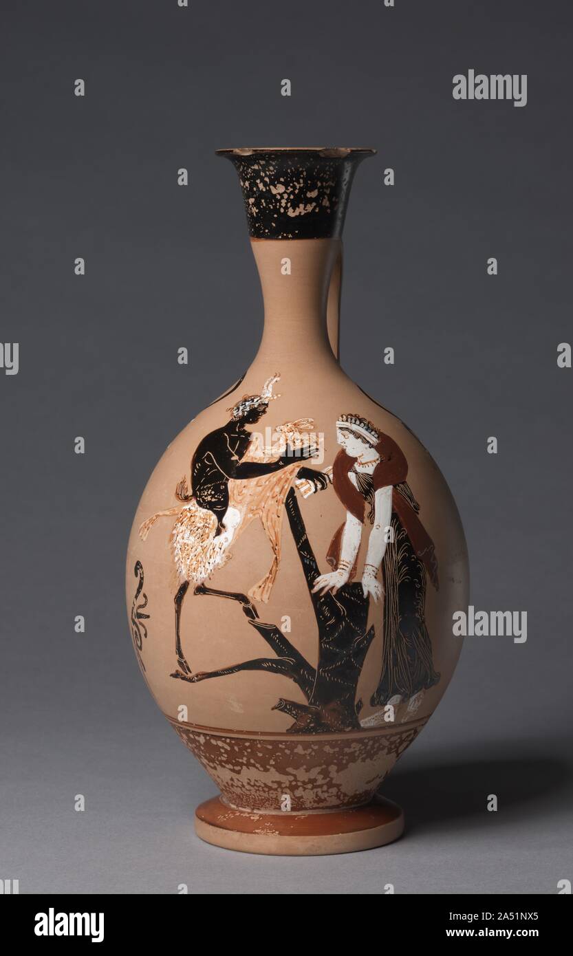 Paestan Black-Figure Lekythos, 330-300 BC. Stock Photo