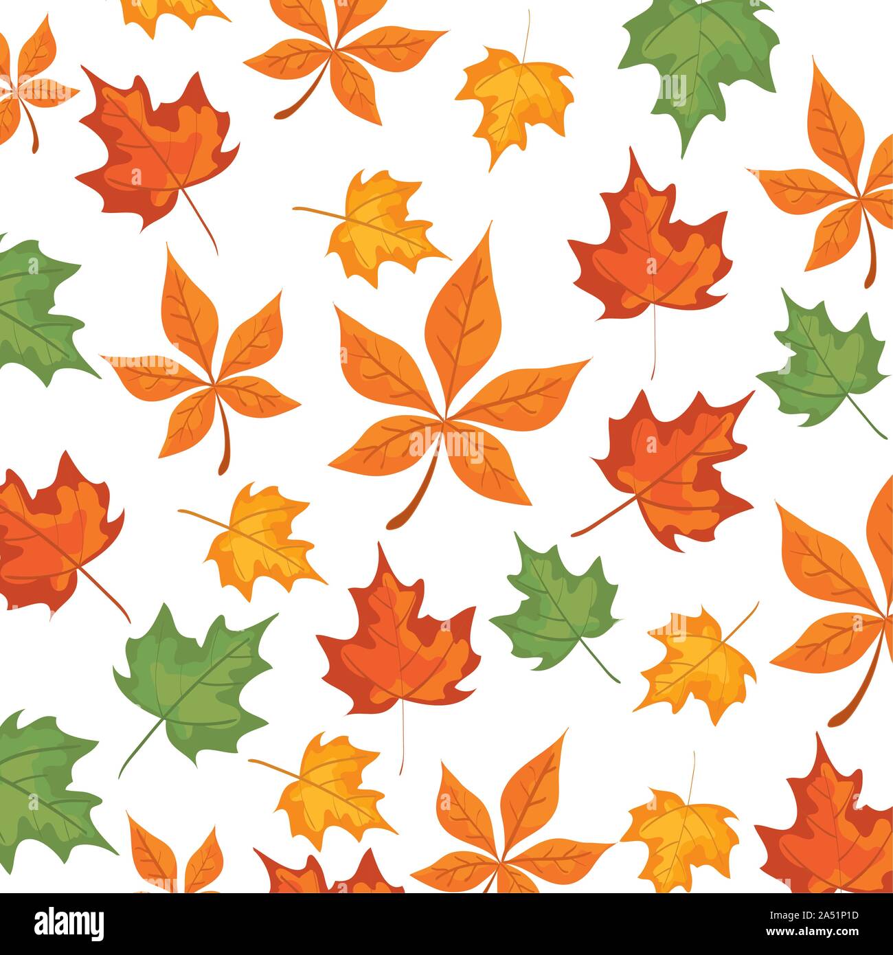 autumn pattern with leafs nature Stock Vector