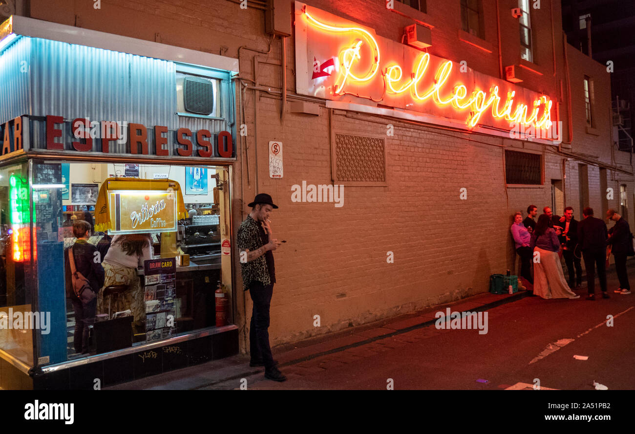 Iconic cafe bar Pellegrini's Espresso Bar on Bourke Street Melbourne