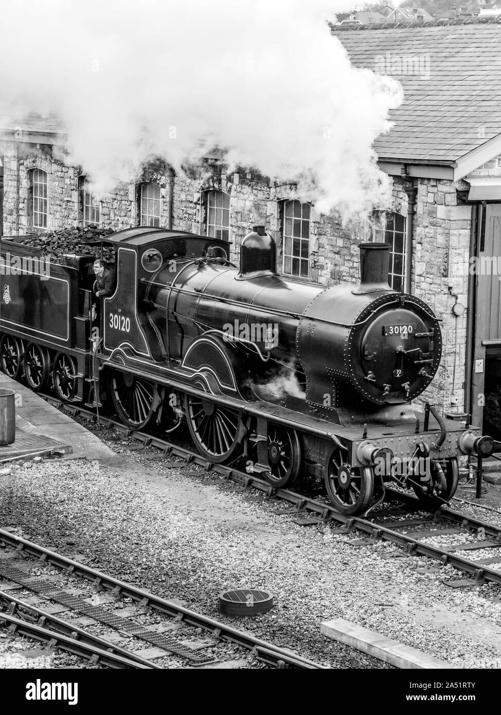 Old english train station Black and White Stock Photos & Images - Alamy