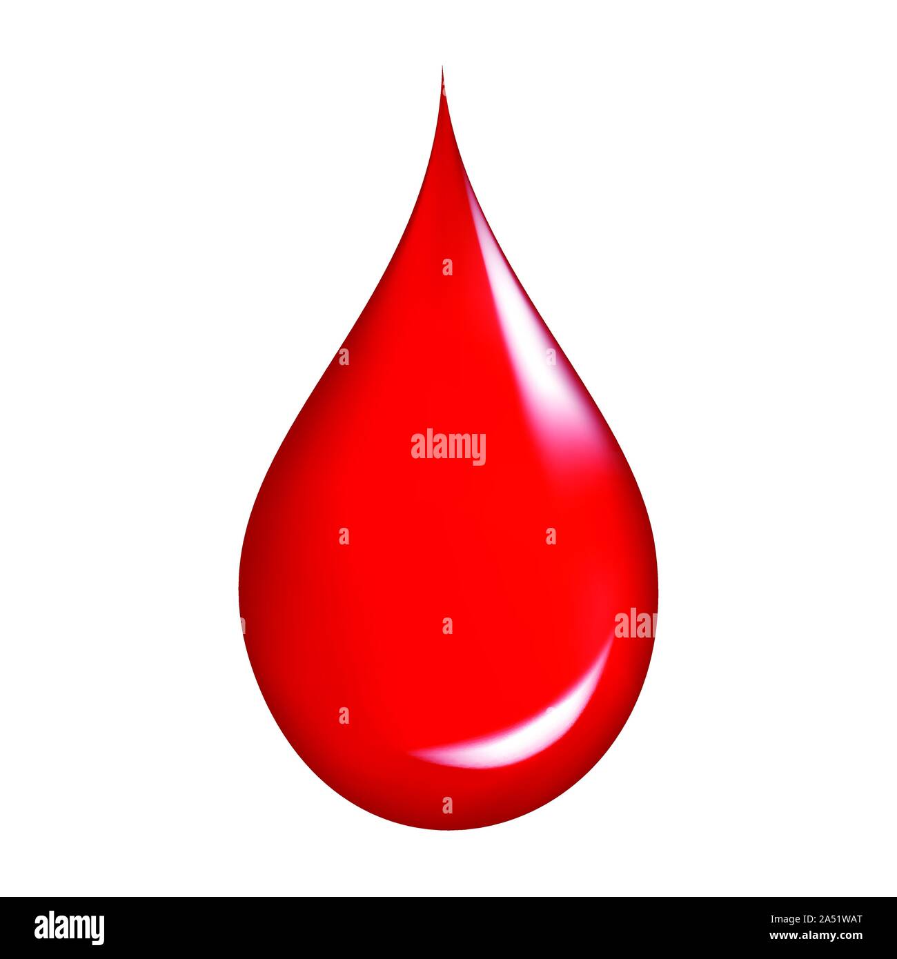 Blood drop on isolated background. Stock Vector