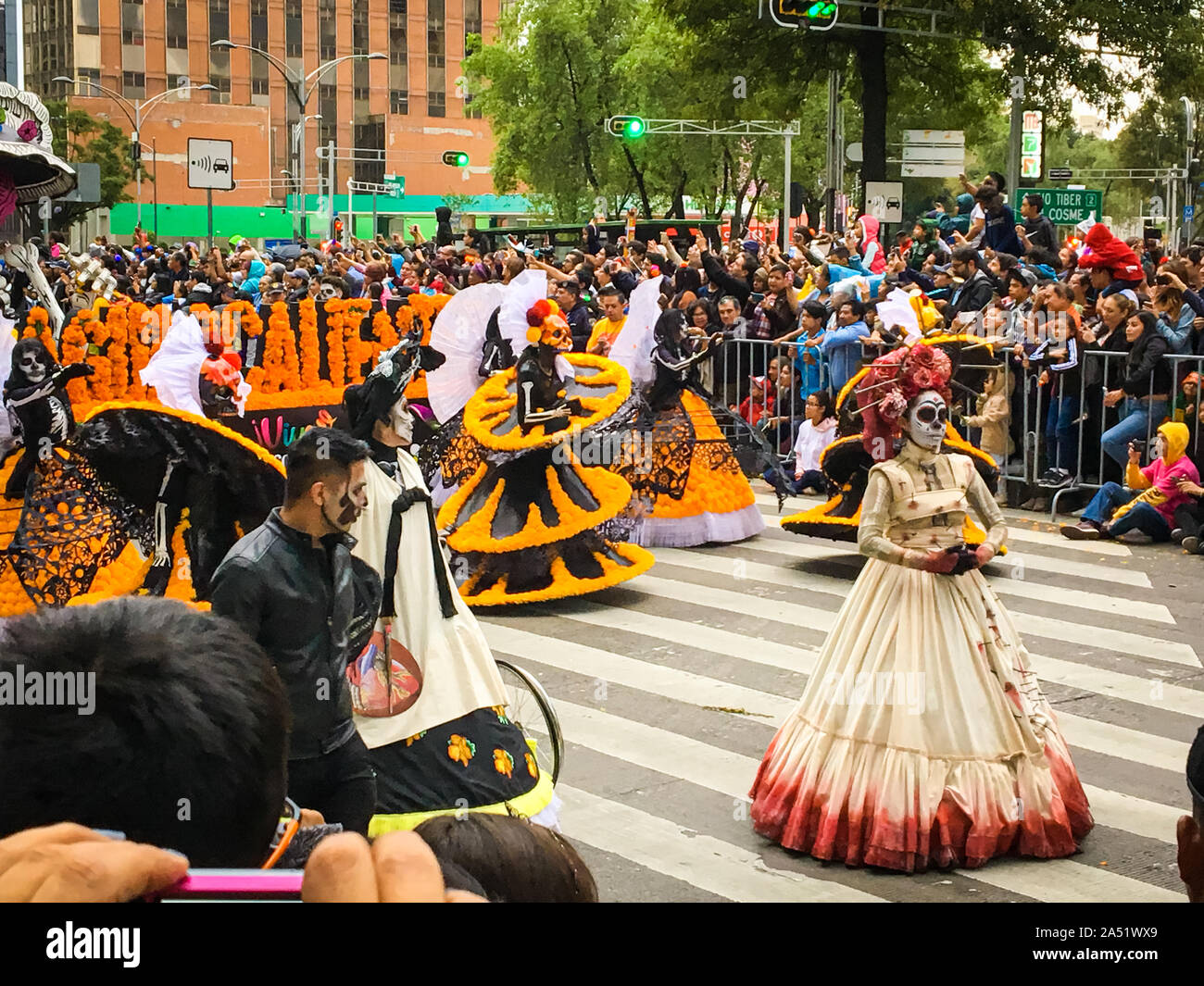 La Calavera Charra in the Day of the Dead parade in Mexico. Stock Photo