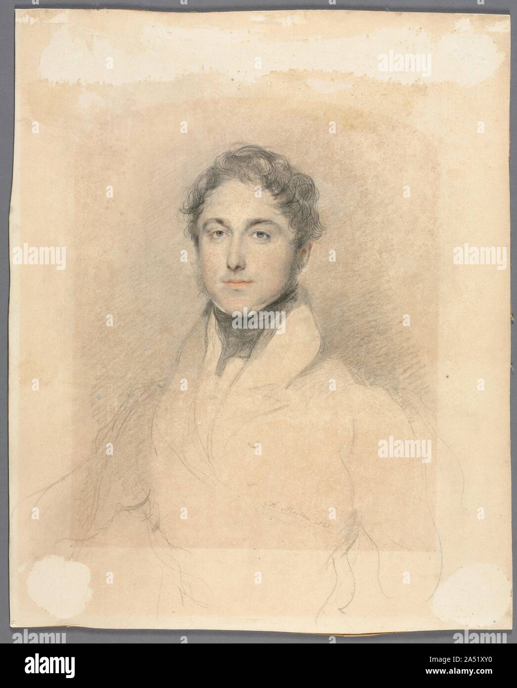 Portrait of a Man, 1828. Stock Photo