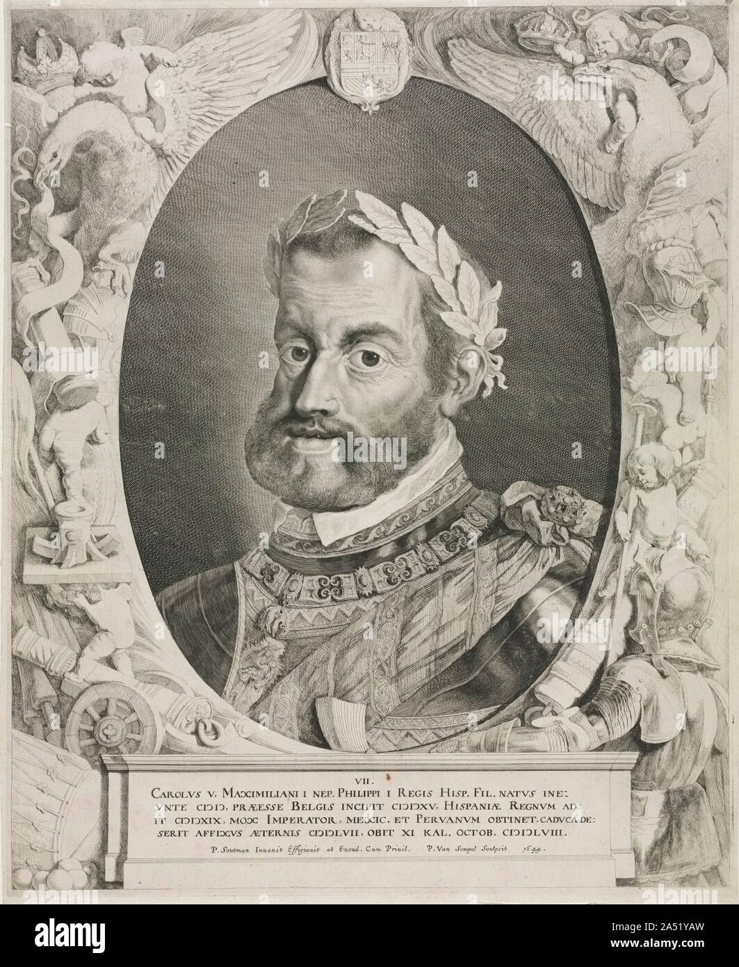 Portrait of Emperor Charles V, 1644. Stock Photo