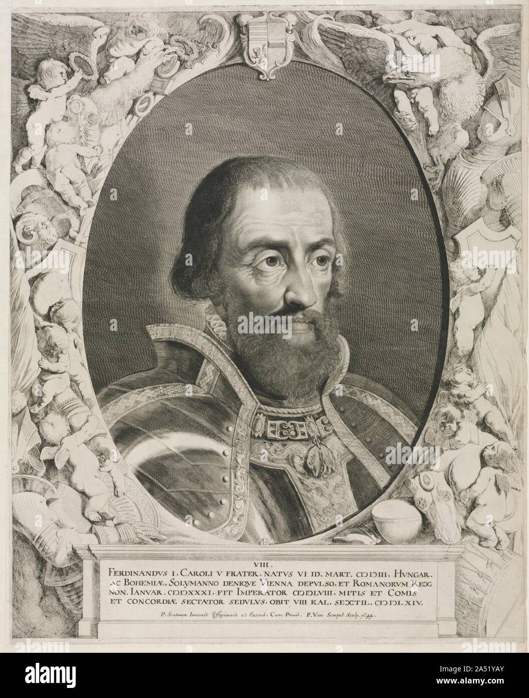 Portrait of Emperor Ferdinand I. Stock Photo