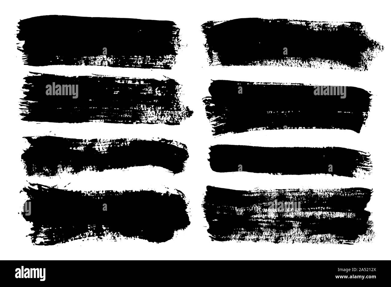 Brush strokes. Vector paintbrush set. Grunge design elements Stock ...