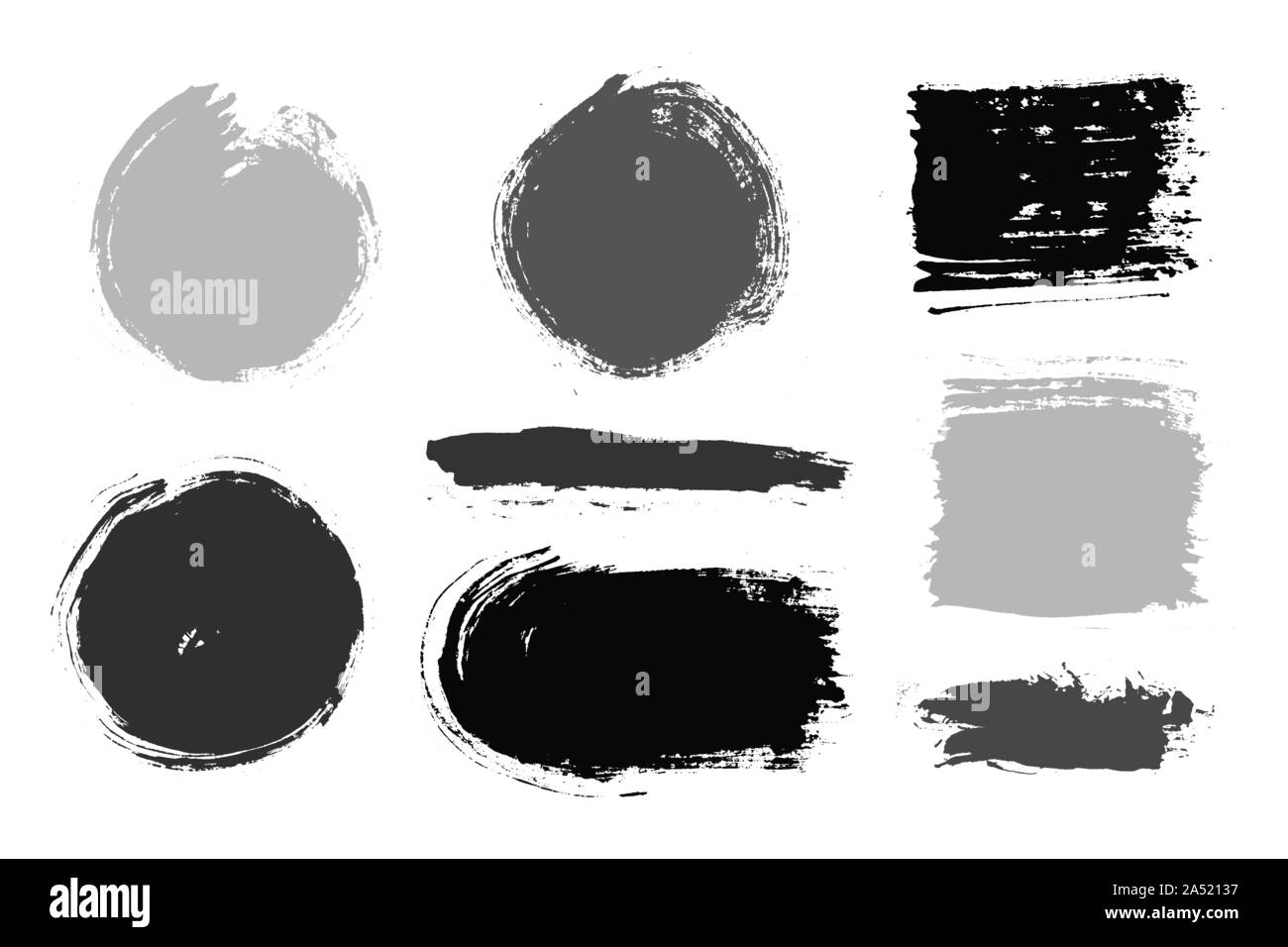 Brush strokes. Vector paintbrushes set. Grunge design elements Stock ...