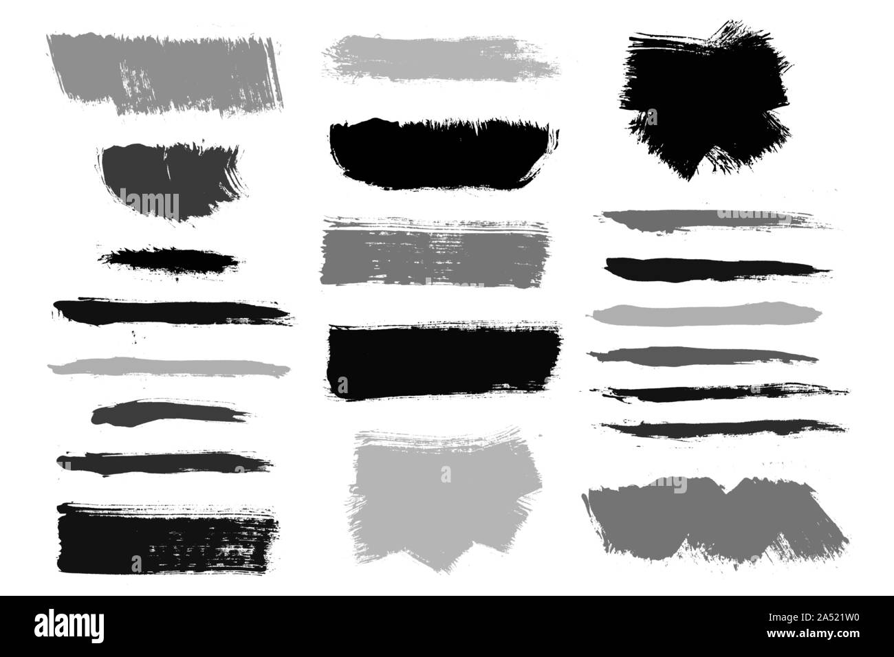 Brush strokes. Vector paintbrushes set. Grunge design elements Stock ...