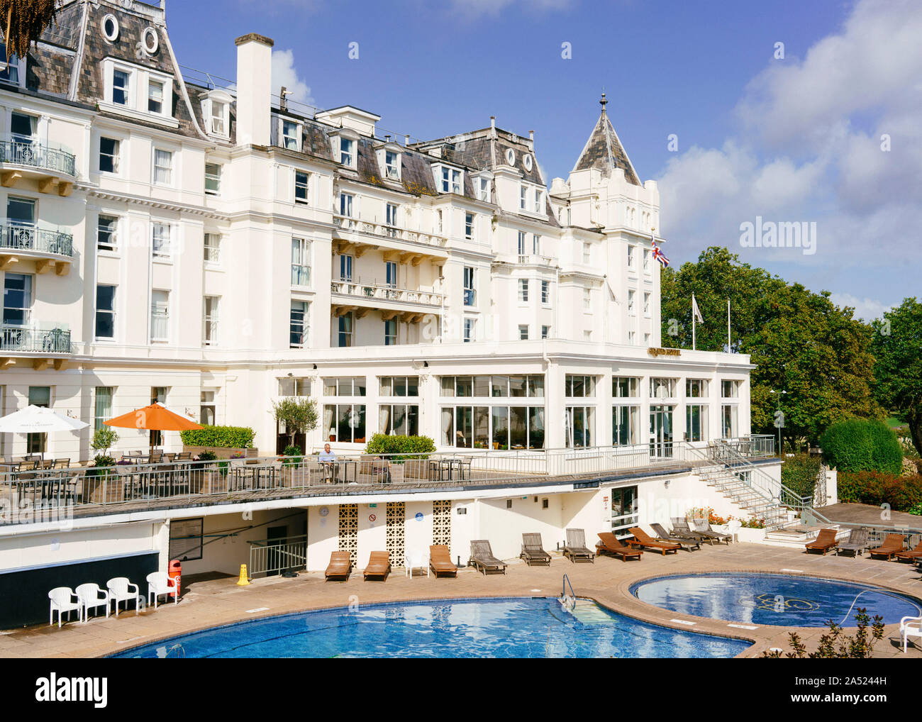 The Grand Hotel, Torquay, where Agatha Christie spent her honeymoon in 1914. Stock Photo