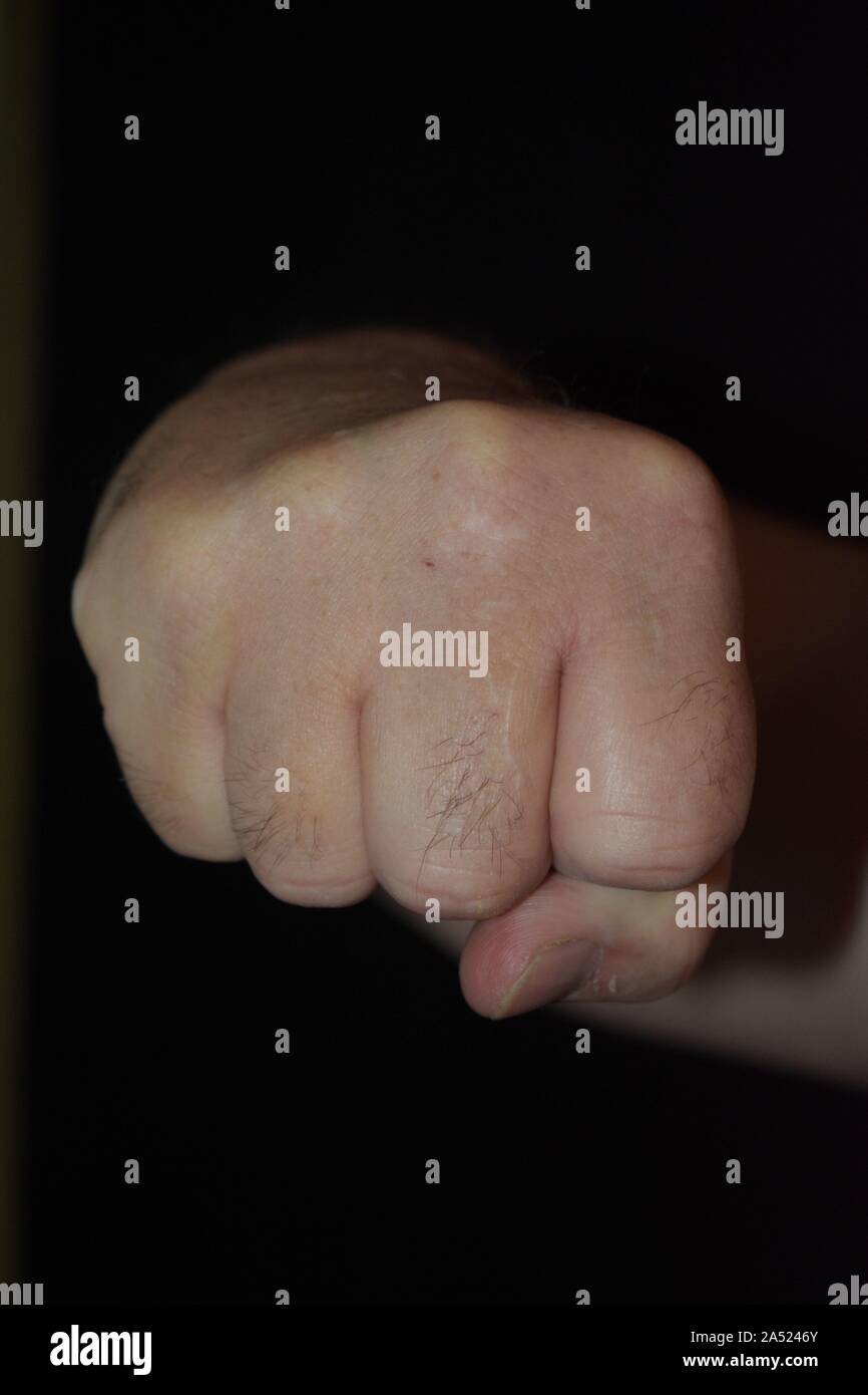 Hand Gesture showing a Horizontal Fist Stock Photo - Alamy