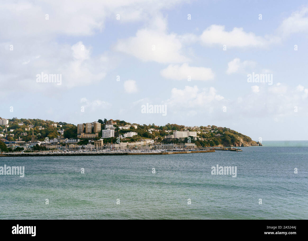 A view of Torquay from a room at the The Grand Hotel, where Agatha Christie spent her honeymoon in 1914. Stock Photo
