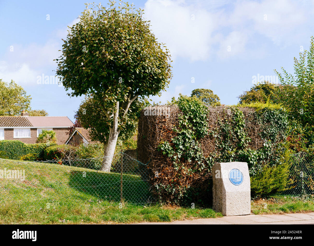 A blue plaque at the site of "Ashfield", the birthplace of Agatha Christie Stock Photo Alamy