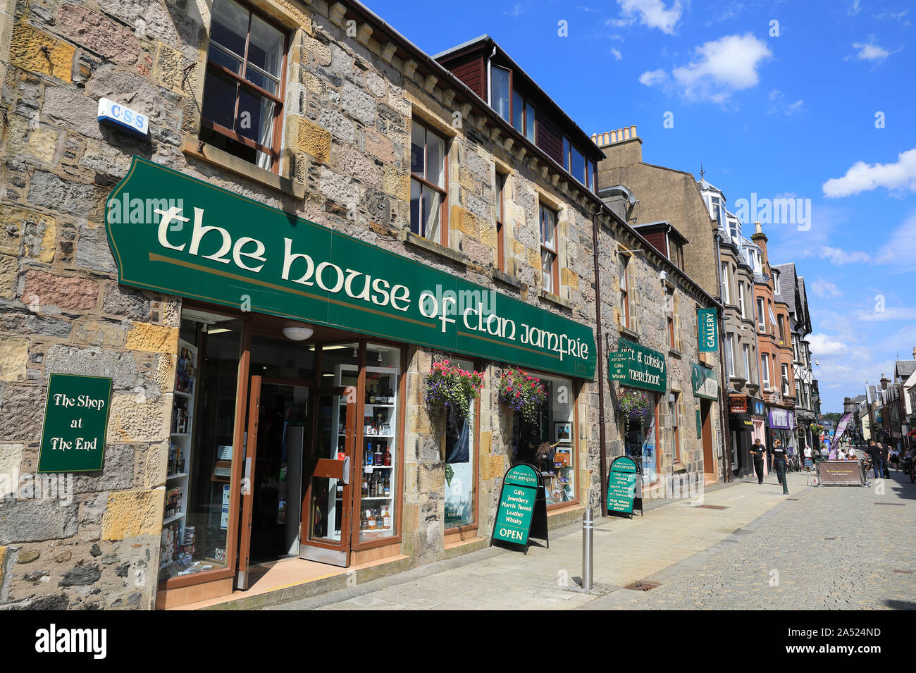 The High Street in the town of Fort William, gateway to Ben Nevis, in the Western Scottish Highlands, UK Stock Photo