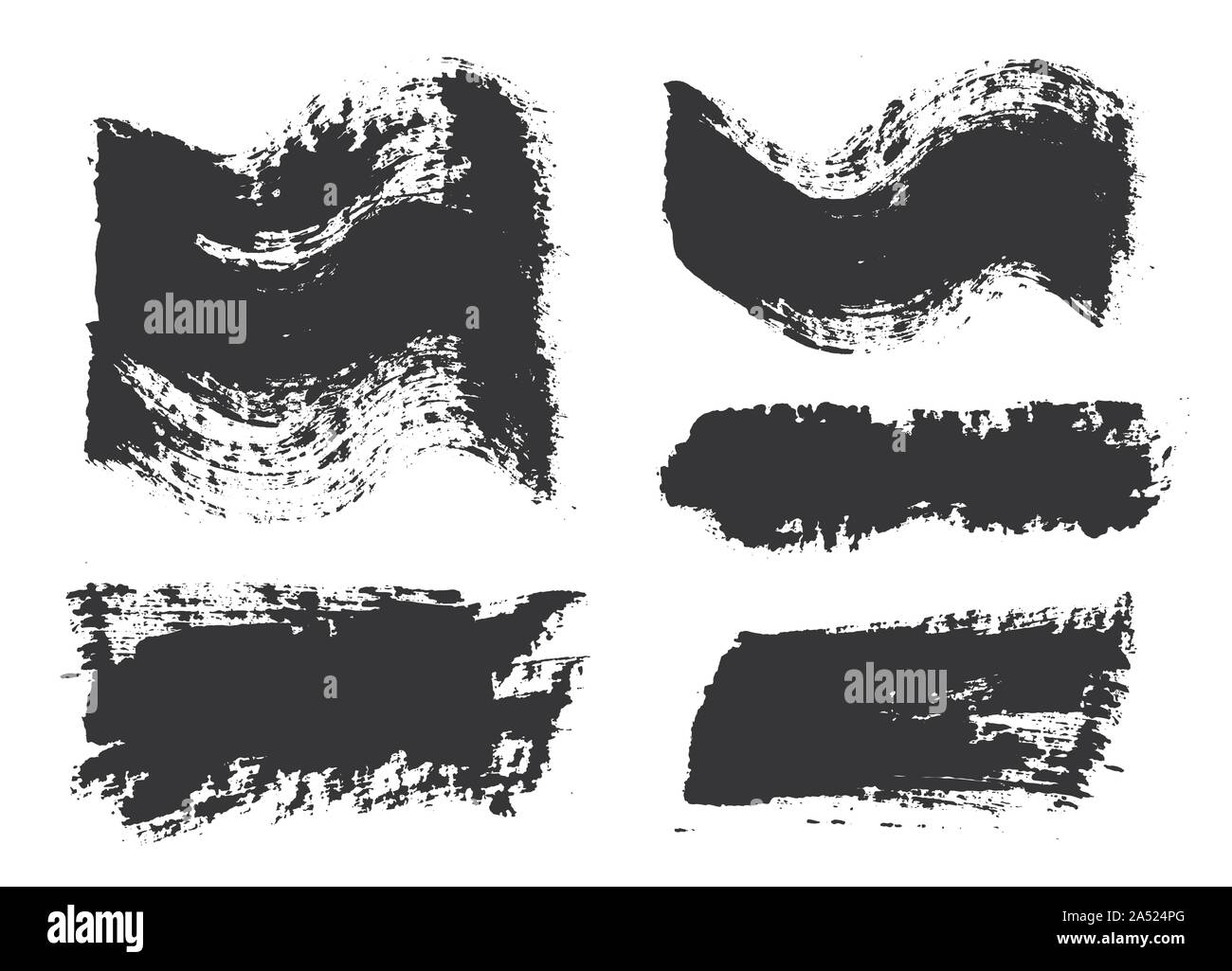 Brush strokes collection. Grunge vector paintbrushes set Stock Vector ...