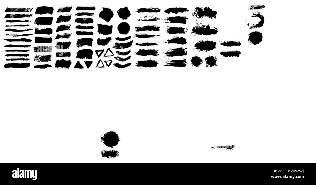 Brush strokes. Vector paintbrush set. Grunge design elements Stock ...