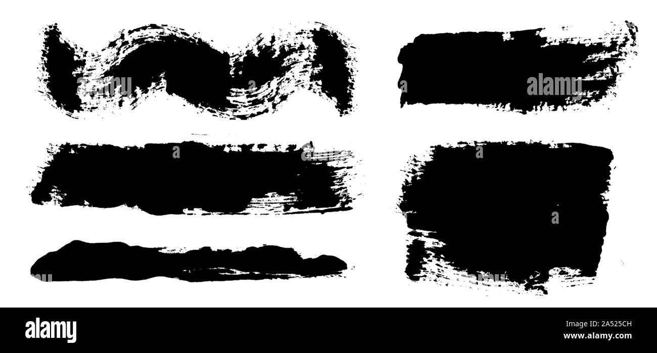 Brush strokes collection. Grunge vector paintbrushes set Stock Vector ...
