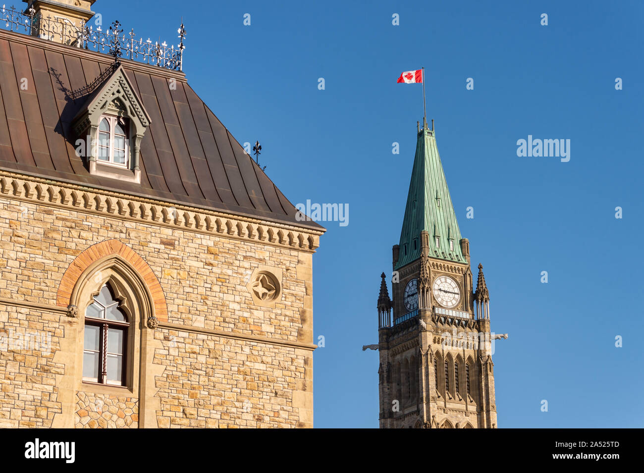Peace tower of the Canadian Parliament Stock Photo