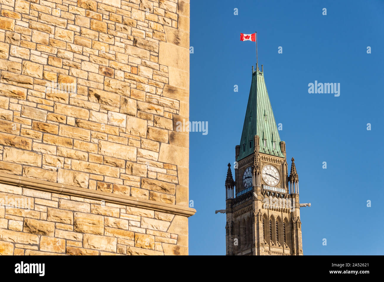 Peace tower of the Canadian Parliament Stock Photo