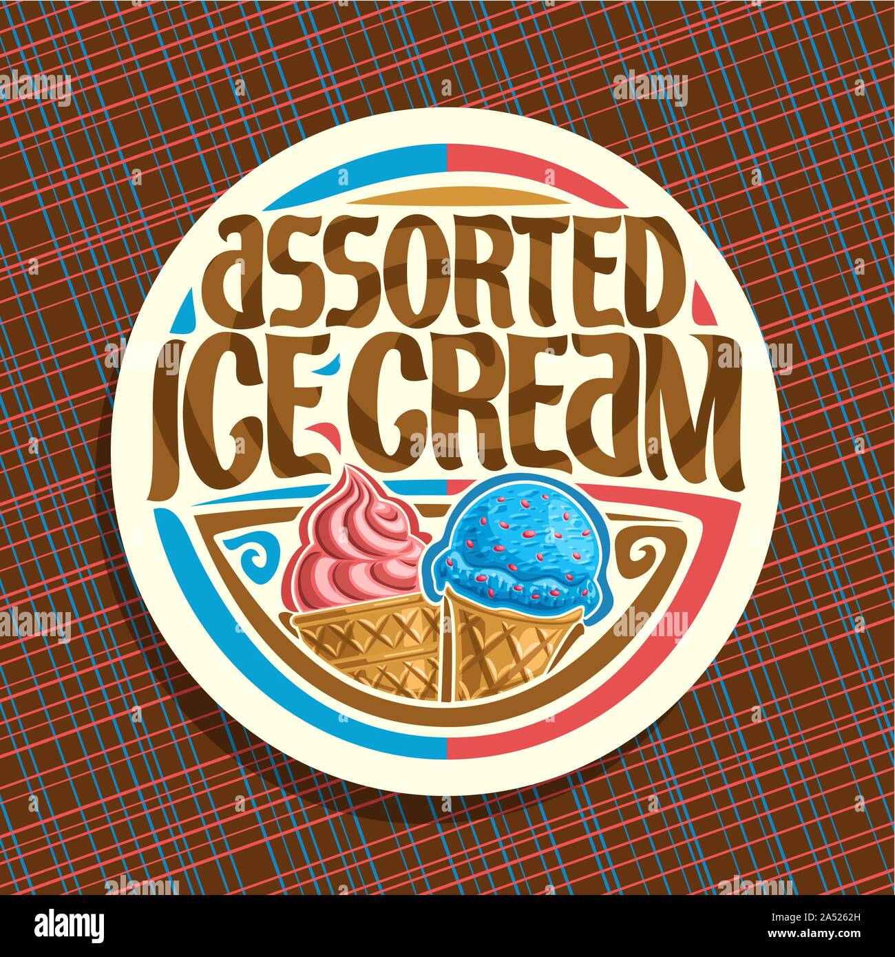 SignMission Waffle Bowls Concession Decal - Soft Serve Ice Cream